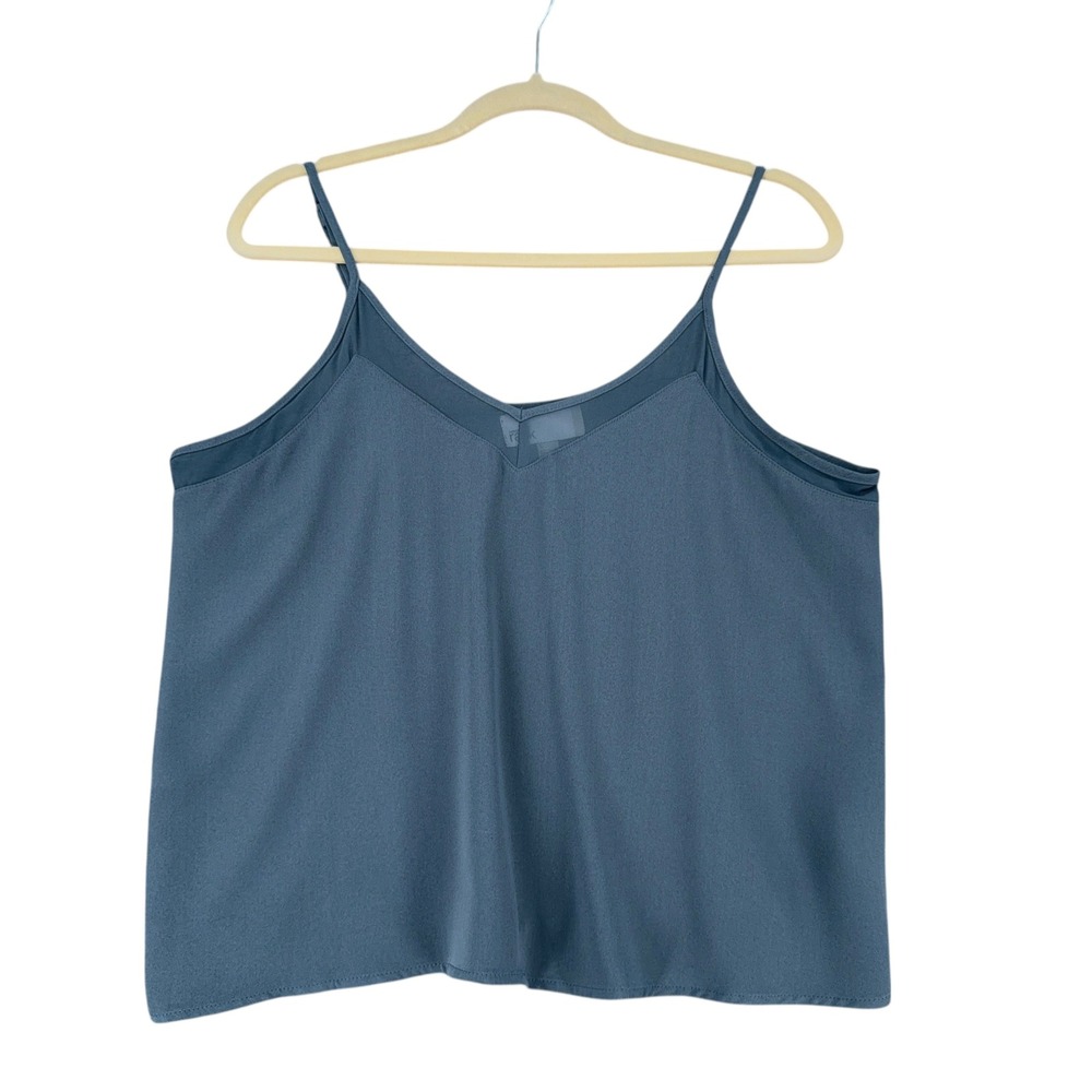 Nordstrom Rack Womens Blue V Neck Cami Tank Top Size L
